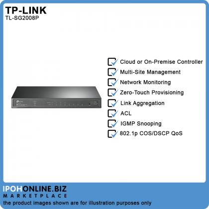 Tp-Link Omada TL-SG2008P JetStream 8-Port Gigabit Smart Switch with 4-Port PoE+ Tp-Link Omada TL-SG2008P JetStream 8-Port Gigabit Smart Switch with 4-Port PoE+
